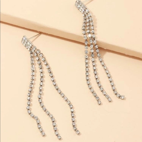 Jewelry - Rhinestone Fringe Earrings